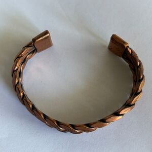 Heavy Solid Copper Women's Braided Cuff Bracelet Wide Woven Vintage